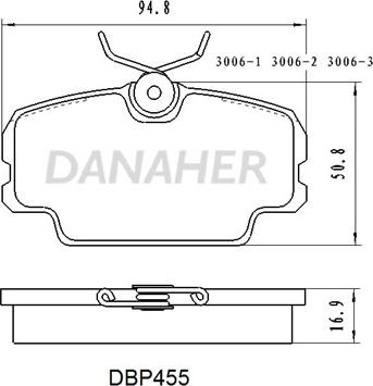 Danaher DBP455 - Kit pastiglie freno, Freno a disco autozon.pro