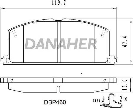 Danaher DBP460 - Kit pastiglie freno, Freno a disco autozon.pro