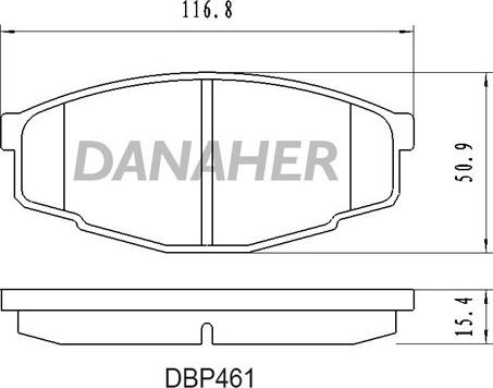 Danaher DBP461 - Kit pastiglie freno, Freno a disco autozon.pro