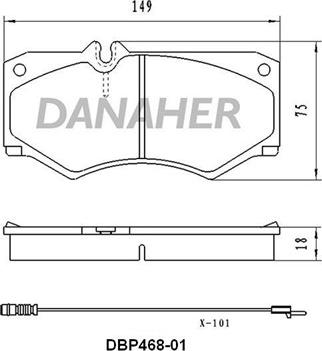 Danaher DBP468-01 - Kit pastiglie freno, Freno a disco autozon.pro