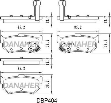 Danaher DBP404 - Kit pastiglie freno, Freno a disco autozon.pro