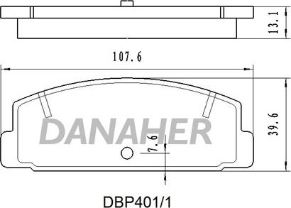 Danaher DBP401/1 - Kit pastiglie freno, Freno a disco autozon.pro