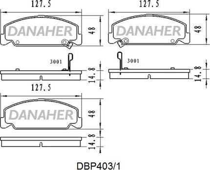 Danaher DBP403/1 - Kit pastiglie freno, Freno a disco autozon.pro