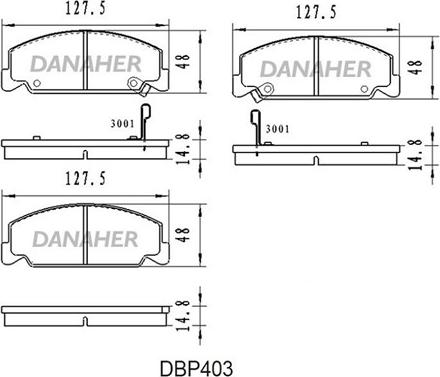 Danaher DBP403 - Kit pastiglie freno, Freno a disco autozon.pro