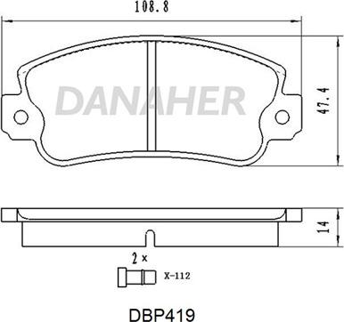 Danaher DBP419 - Kit pastiglie freno, Freno a disco autozon.pro