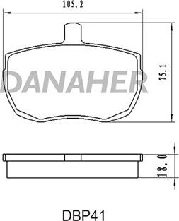 Danaher DBP41 - Kit pastiglie freno, Freno a disco autozon.pro