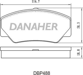 Danaher DBP488 - Kit pastiglie freno, Freno a disco autozon.pro