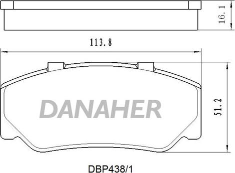 Danaher DBP438/1 - Kit pastiglie freno, Freno a disco autozon.pro