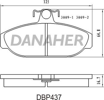 Danaher DBP437 - Kit pastiglie freno, Freno a disco autozon.pro