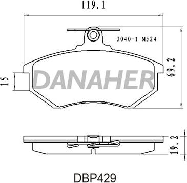 Danaher DBP429 - Kit pastiglie freno, Freno a disco autozon.pro