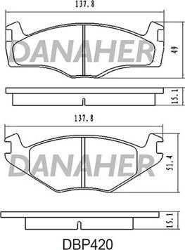 Danaher DBP420 - Kit pastiglie freno, Freno a disco autozon.pro