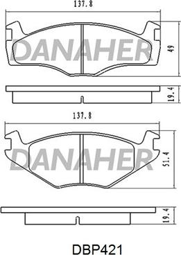 Danaher DBP421 - Kit pastiglie freno, Freno a disco autozon.pro