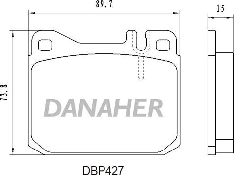 Danaher DBP427 - Kit pastiglie freno, Freno a disco autozon.pro