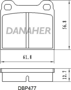 Danaher DBP477 - Kit pastiglie freno, Freno a disco autozon.pro