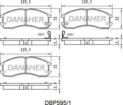 Danaher DBP595/1 - Kit pastiglie freno, Freno a disco autozon.pro