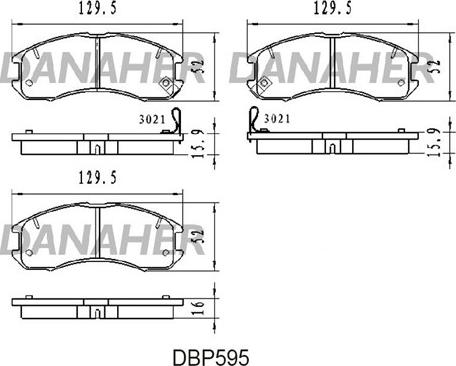 Danaher DBP595 - Kit pastiglie freno, Freno a disco autozon.pro