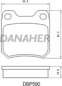 Danaher DBP590 - Kit pastiglie freno, Freno a disco autozon.pro