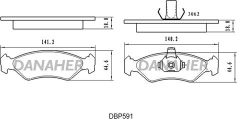 Danaher DBP591 - Kit pastiglie freno, Freno a disco autozon.pro