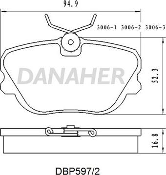 Danaher DBP597/2 - Kit pastiglie freno, Freno a disco autozon.pro