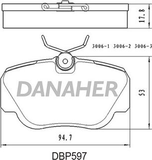 Danaher DBP597 - Kit pastiglie freno, Freno a disco autozon.pro