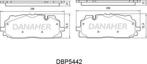 Danaher DBP5442 - Kit pastiglie freno, Freno a disco autozon.pro