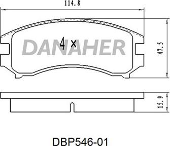 Danaher DBP546-01 - Kit pastiglie freno, Freno a disco autozon.pro