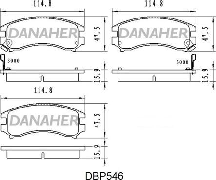 Danaher DBP546 - Kit pastiglie freno, Freno a disco autozon.pro