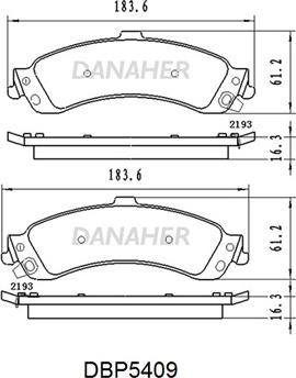 Danaher DBP5409 - Kit pastiglie freno, Freno a disco autozon.pro