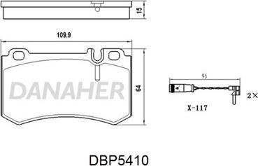 Danaher DBP5410 - Kit pastiglie freno, Freno a disco autozon.pro