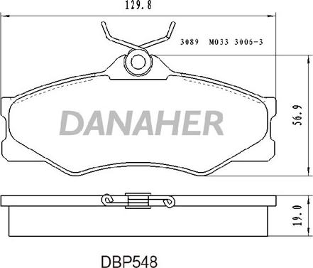 Danaher DBP548 - Kit pastiglie freno, Freno a disco autozon.pro