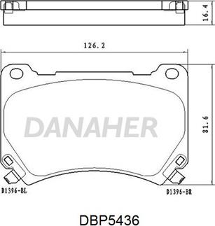 Danaher DBP5436 - Kit pastiglie freno, Freno a disco autozon.pro