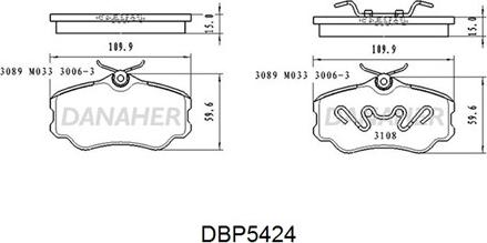 Danaher DBP5424 - Kit pastiglie freno, Freno a disco autozon.pro