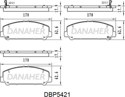 Danaher DBP5421 - Kit pastiglie freno, Freno a disco autozon.pro