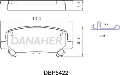 Danaher DBP5422 - Kit pastiglie freno, Freno a disco autozon.pro