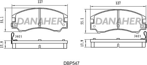 Danaher DBP547 - Kit pastiglie freno, Freno a disco autozon.pro