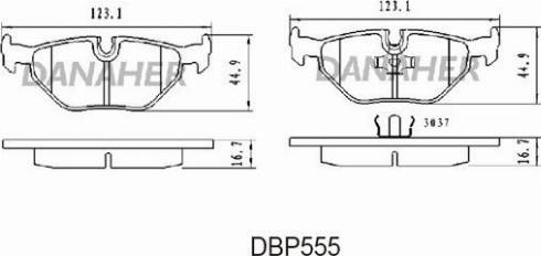 Danaher DBP555 - Kit pastiglie freno, Freno a disco autozon.pro