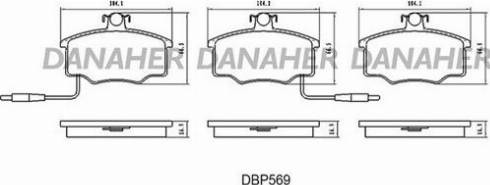 Danaher DBP569 - Kit pastiglie freno, Freno a disco autozon.pro