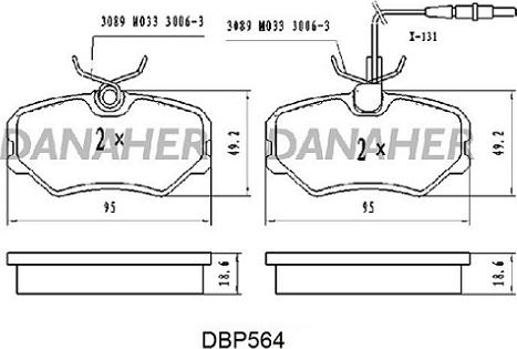 Danaher DBP564 - Kit pastiglie freno, Freno a disco autozon.pro