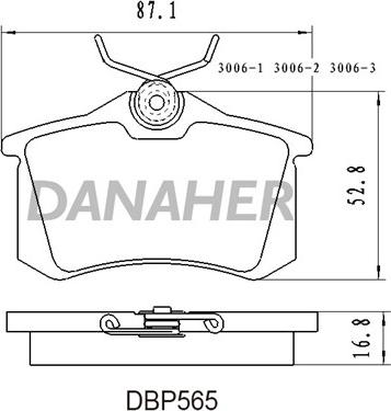 Danaher DBP565 - Kit pastiglie freno, Freno a disco autozon.pro