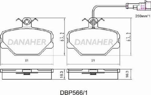 Danaher DBP566/1 - Kit pastiglie freno, Freno a disco autozon.pro