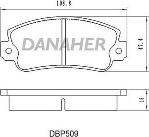 Danaher DBP509 - Kit pastiglie freno, Freno a disco autozon.pro