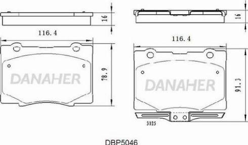 Danaher DBP5046 - Kit pastiglie freno, Freno a disco autozon.pro