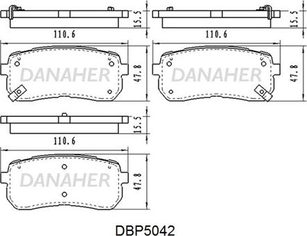 Danaher DBP5042 - Kit pastiglie freno, Freno a disco autozon.pro