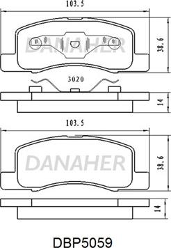 Danaher DBP5059 - Kit pastiglie freno, Freno a disco autozon.pro