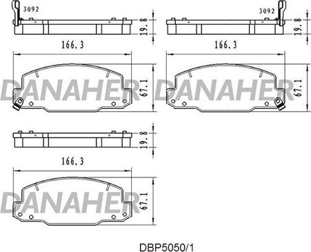 Danaher DBP5050/1 - Kit pastiglie freno, Freno a disco autozon.pro