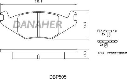 Danaher DBP505 - Kit pastiglie freno, Freno a disco autozon.pro