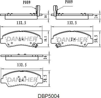 Danaher DBP5004 - Kit pastiglie freno, Freno a disco autozon.pro