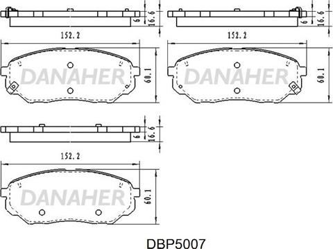 Danaher DBP5007 - Kit pastiglie freno, Freno a disco autozon.pro