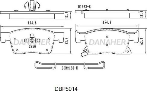 Danaher DBP5014 - Kit pastiglie freno, Freno a disco autozon.pro