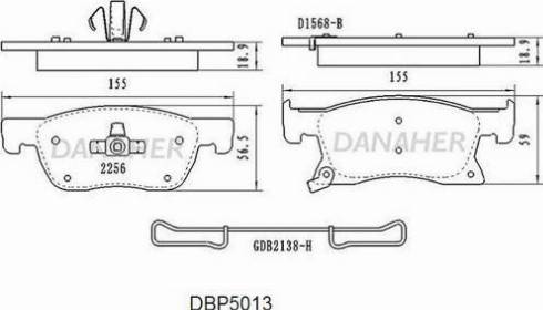 Danaher DBP5013 - Kit pastiglie freno, Freno a disco autozon.pro